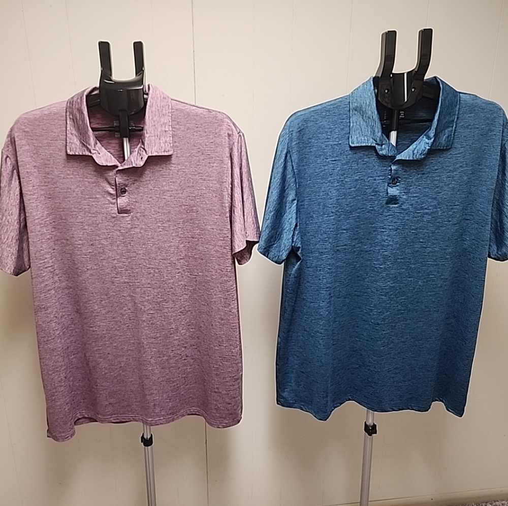 Unbranded Mens Golf Shirts Size X-l Set Of 2 Pink And Blue